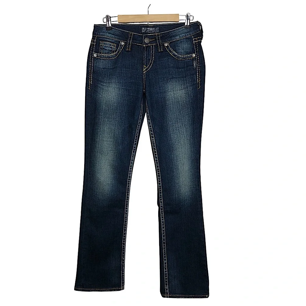 Silver Jeans Co Lola 17” Cotton Mix Dark Wash Straight Leg Jeans W27 L32